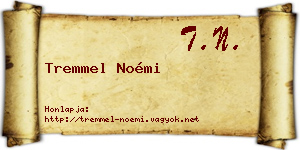 Tremmel Noémi névjegykártya